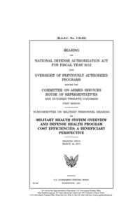Hearing on National Defense Authorization Act for Fiscal Year 2012 and oversight of previously authorized programs