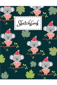 Sketchbook: Cute Baby Koala Bear Cartoon Themed Cover Design Sketchbook 8.5" x 11" For Kids Girls Boys Men Women Teens For Drawing, Painting & doodling - Perfec