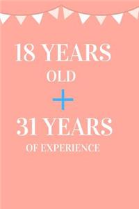 18 Years Old + 31 Years of Experience