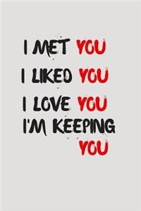 I Met You, I Liked You, I Love You, A'm Keeping You