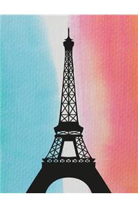 Watercolor Eiffel Tower Notebook