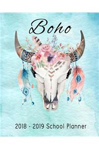 Boho: 2018-2019 School Diary and Planner 2 Pages a Week 8x10