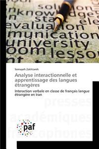Analyse Interactionnelle Et Apprentissage Des Langues Étrangères