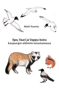 Ilpo, Vaari ja Vappu-koira kaupungin eläimiin tutustumassa