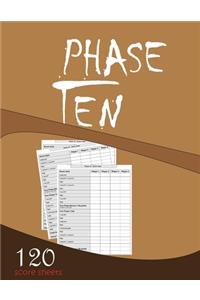 Phase Ten 120 Score sheets
