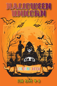 Halloween Unicorn Coloring Book for Kids 4-8