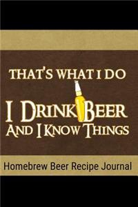 Homebrew Beer Recipe Journal
