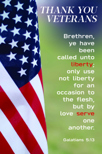 Patriotic Bulletin: Thank You Veterans (Package of 100)