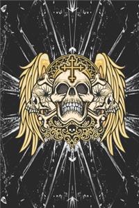 Golden skull Notebook with cross
