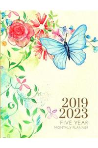 2019-2023 Five Year Planner Butterfly Goals Monthly Schedule Organizer