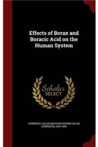 Effects of Borax and Boracic Acid on the Human System