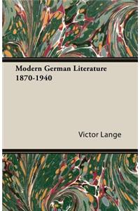 Modern German Literature 1870-1940