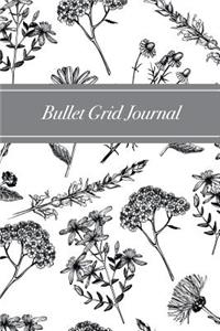 Bullet Grid Journal: Black and White Floral, 150 Dot-Grid Pages, 6