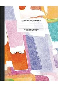 Abstract Watercolor Composition Notebook: Narrow Ruled