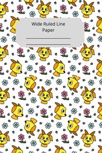 Cute Baby Goat Theme Wide Ruled Line Paper