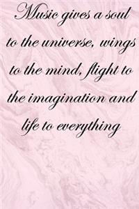 Music gives a soul to the universe, wings to the mind, flight to the imagination and life to everything