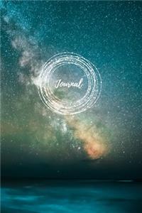 Galaxy Bullet Journal - Ocean at Night Sky - A5 Dot Grid Notebook 6 x 9 inches (15.24 x 22.86 cm) - 120 pages