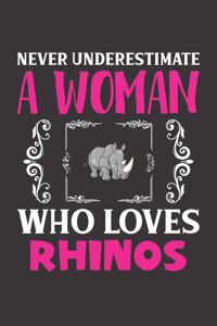 Never Underestimate A Woman Who Loves Rhinos