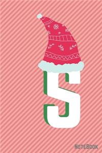 Initial X-mas Letter S Notebook With Funny X-mas Bear., X-mas First Letter Ideal for For Boys/ Girls, Christmas, Gift and Notebook for School