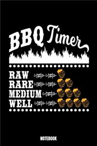 Bbq Timer Raw Rare Medium Well Notebook