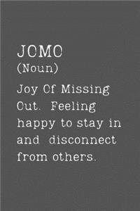 JOMO (Noun) Joy of Missing Out