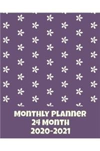 Monthly Planner, 24 Month, 2020-2021