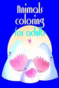 Animals coloring for adults
