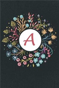 A: Initial Monogram Notebook A, A Monogram Journal A, A Monogram Notepad A, 100 Pages with Glossy Cover