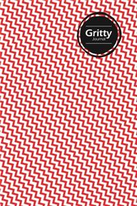 Gritty Lifestyle Journal, Creative, Write-in Notebook, Dotted Lines, Wide Ruled, Medium Size (A5), 6 x 9 Inch (Red)