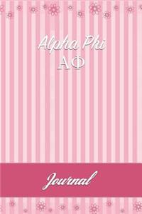 Alpha Phi: Line Ruled Sorority Girls Journal - Great Present for Big or Lil Sister