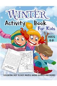 Winter Activity Book for Kids Ages 4-8