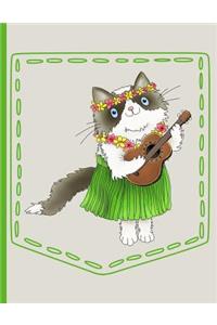 Hawaiian Cat Playing Guitar Pocket