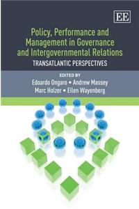 Policy, Performance and Management in Governance and Intergovernmental Relations