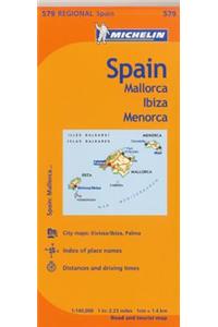 Michelin Spain: Balearic Islands Map 579