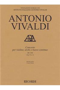 Concerto for Violin, Strings and Basso Continuo - RV 259 Op. 6 No. 2
