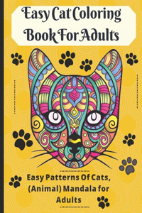 Easy Cat Coloring Book For Adults