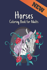 New Coloring Book for Adults Horses