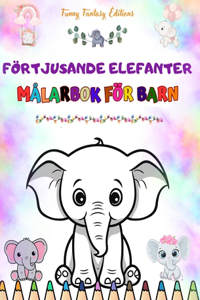Förtjusande elefanter Målarbok för barn Söta scener med bedårande elefanter och deras vänner