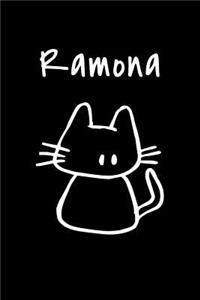 Ramona: Composition Notebook Plain College Ruled Wide Lined 6" x 9" Journal Cute Meow Funny Kawaii Gifts for Cat Lover's Organizer Record Log Passwords Addr