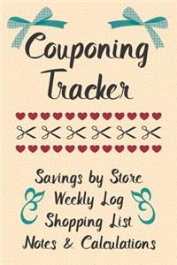 Couponing Tracker Savings By Store Weekly Log Shopping List Notes & Calculations