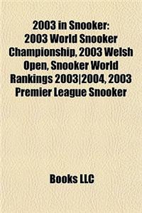 2003 in Snooker