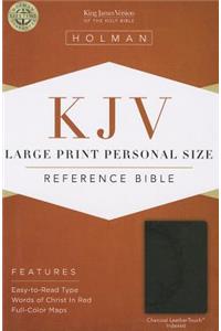 KJV Large Print Personal Size Reference Bible, Charcoal LeatherTouch Indexed