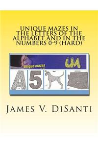 Unique Mazes in the Letters of the Alphabet and in the Numbers 0-9 (Hard)