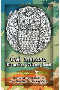 Owl Mandala Illustrations Coloring Book