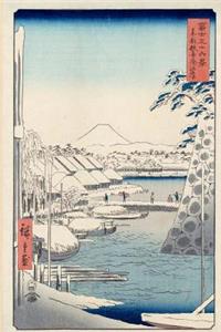 Riverbank at Sukiya in Edo, Ando Hiroshige. Blank Journal