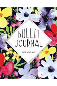 Bullet Journal Dot Grid for 90 Days, Numbered Pages Quarterly Journal Diary, Note Your Way Tropical Flower Garden