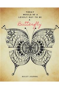 Butterfly Dotted Bullet Grid Journal, Dot Grid Notebook-200 pages - 8x10 inch (20.32 x 25.4 cm)