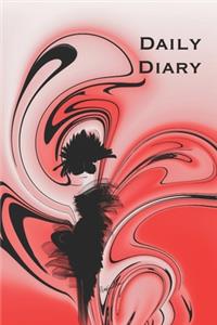 Daily Diary with Red Swirly Background