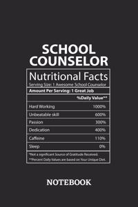 Nutritional Facts School Counselor Awesome Notebook