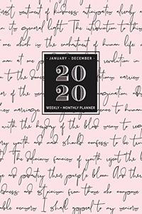 2020 Weekly + Monthly Planner - January - December